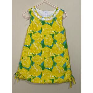 Sweet Carolina Smocks Sleeveless Dress Yellow Rose Print Little Girls Large 2T